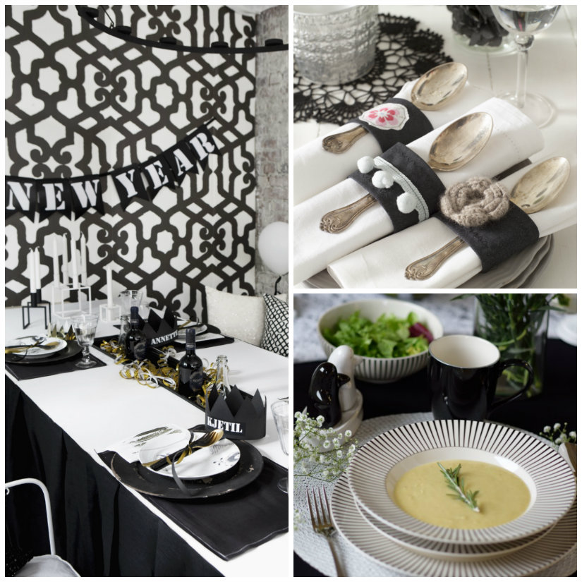 comedor en blanco y negro