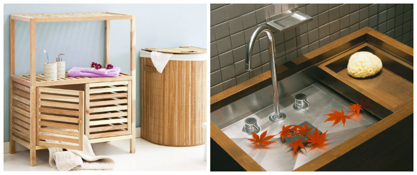 feng shui en el baño madera