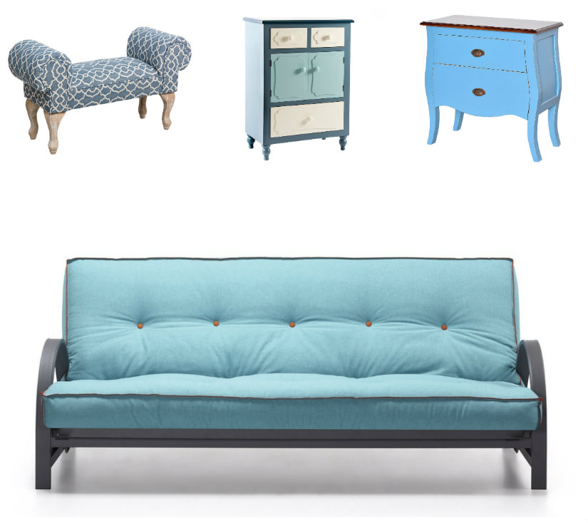 dormitorio azul muebles