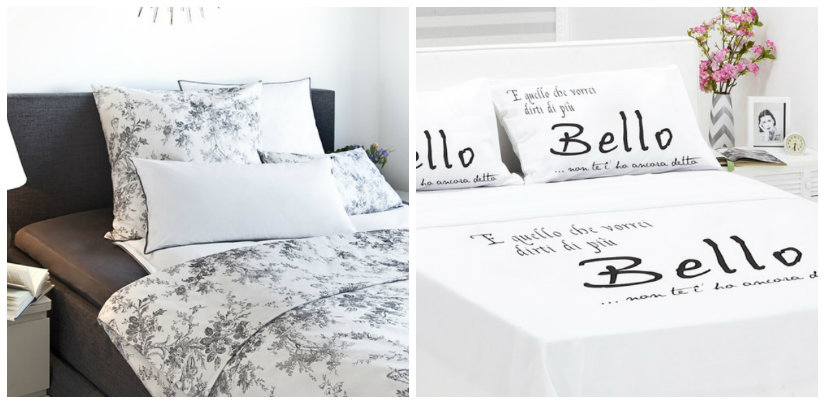 dormitorio blanco y negro sábanas
