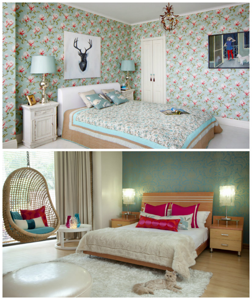 dormitorio de colores verde