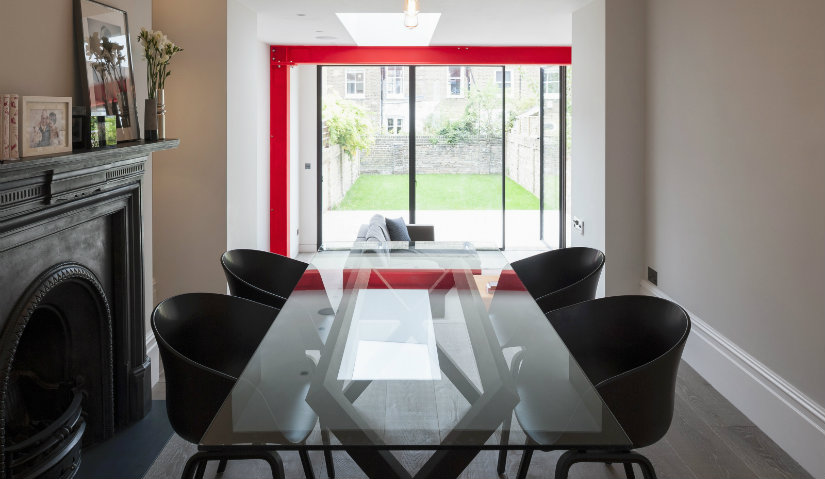 comedor rectangular ventanas