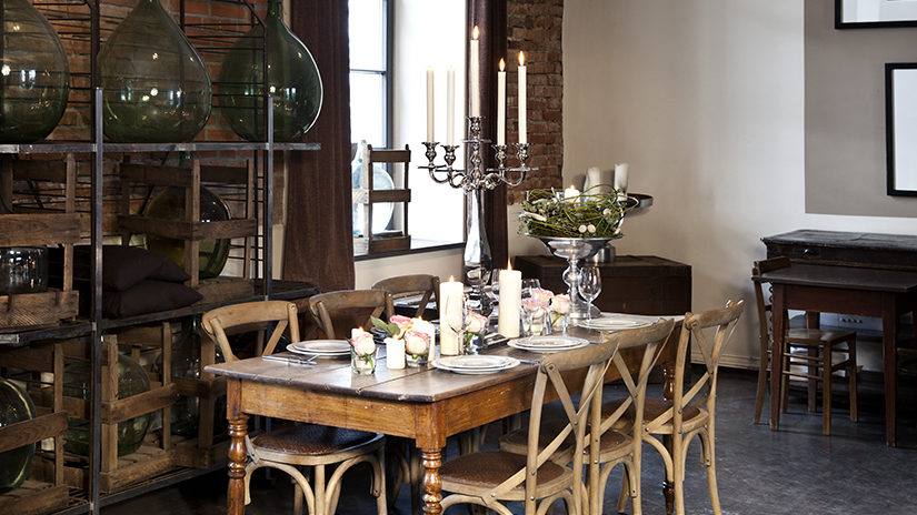 diseño de comedor rustico
