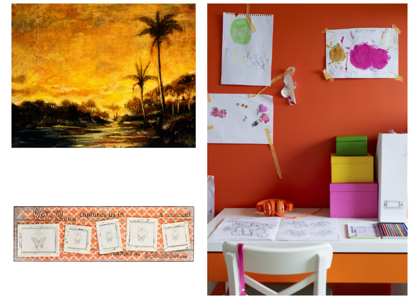 dormitorio naranja paredes