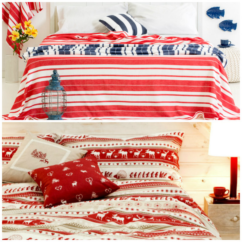dormitorio rojo sábanas