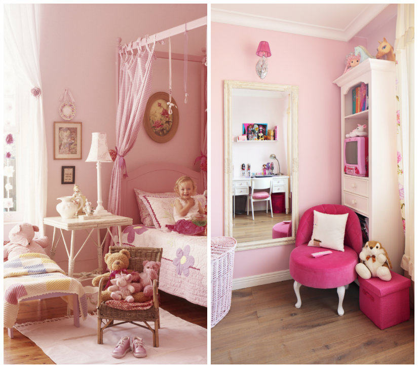 dormitorio rosa infantil