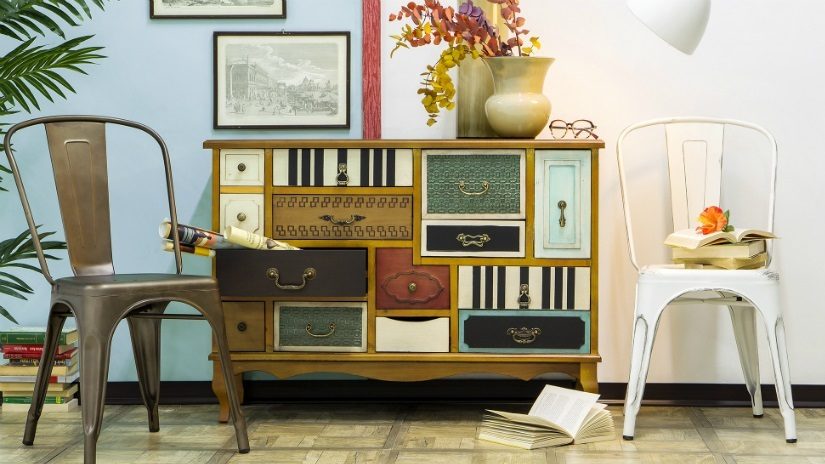 Papel pintado para muebles cómoda