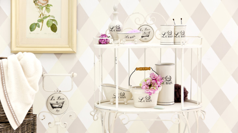 papel pintado romántico para baños