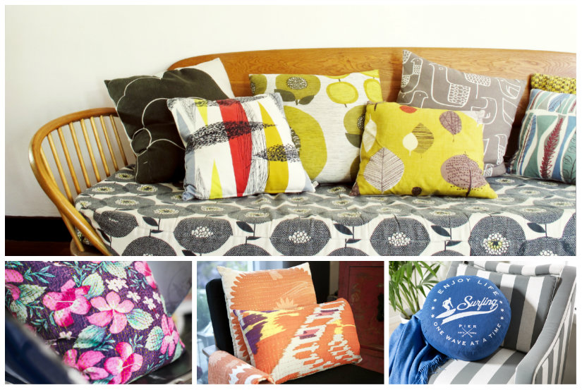 salones vintage cojines