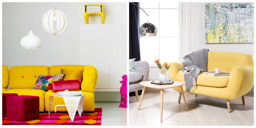 salón amarillo sofá