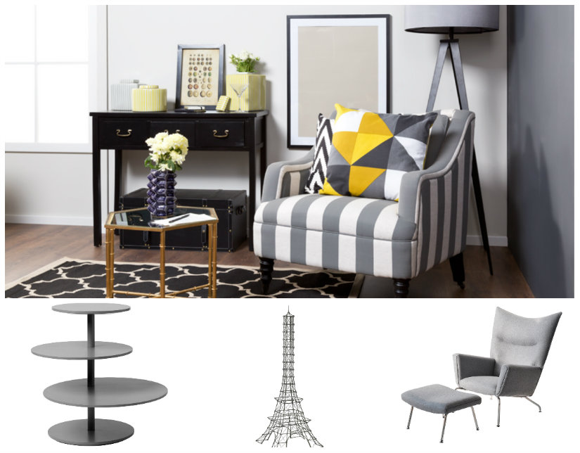 salón gris muebles