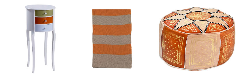 salón naranja y colores