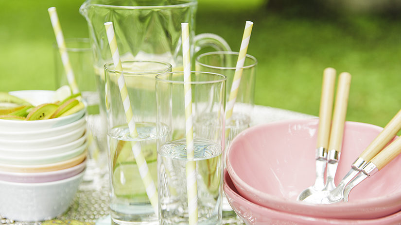 vasos, paja