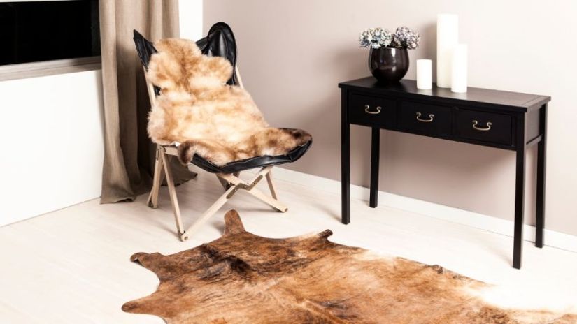 Tapis en véritable peau de vache