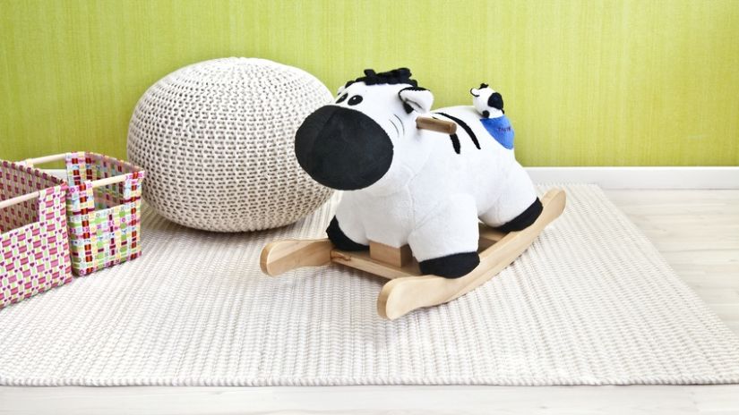 Tapis beige pour chambre d'enfant