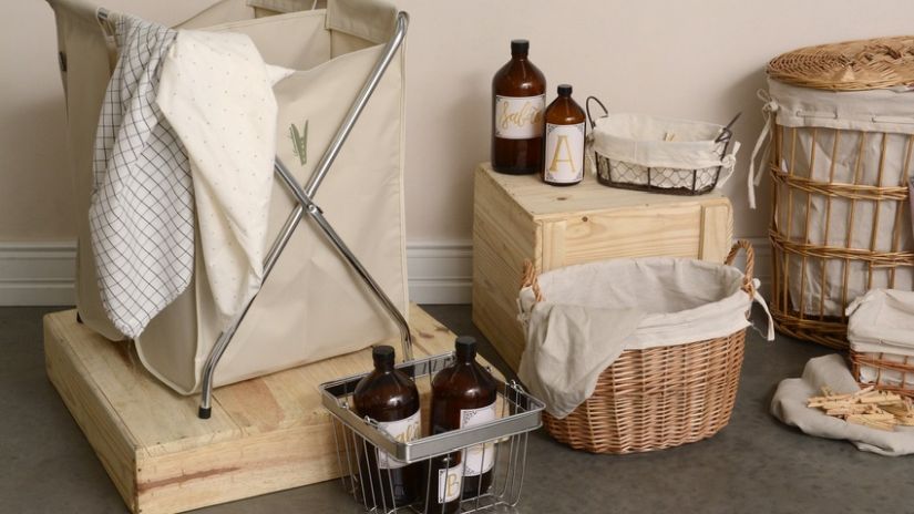 Panier à linge pliable en tissu