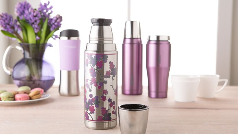 bouteille isotherme, bouteille inox, thermos violet, accessoires