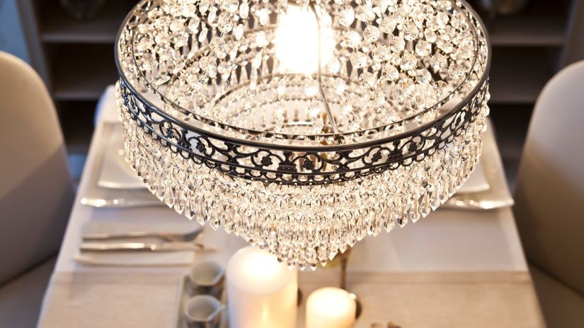 chandelier cristal, chandelier en cristal, style glamour