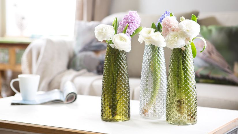 Grand vase cylindrique transparent