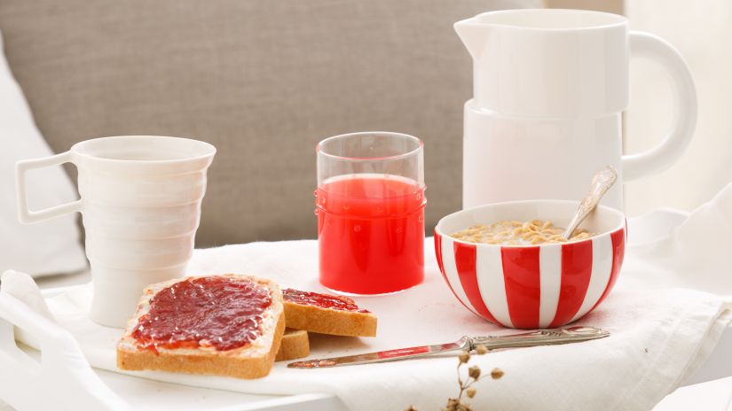Grand bol rouge et blanc