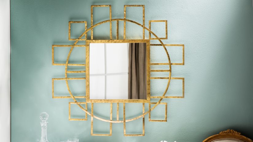 Grand miroir doré