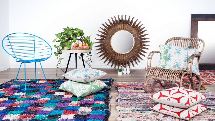 Fauteuil turquoise en métal