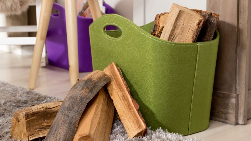 Panier vert foncé en feutre