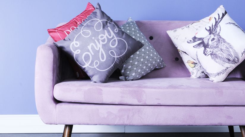 Petit canapé mauve