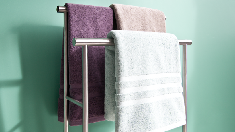 Porte-serviette mural double