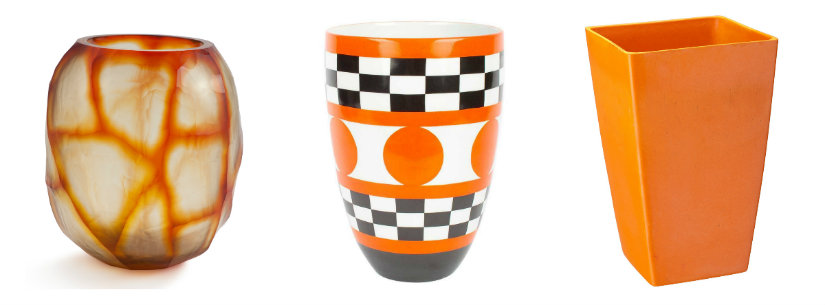 Vases originaux de couleur orange