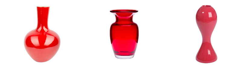 vases rouge foncé de différentes formes