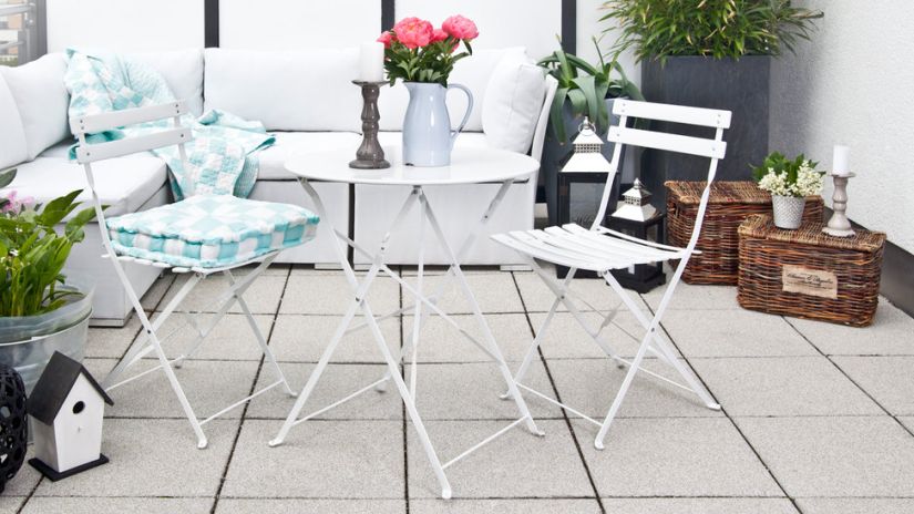 chaise pliable en métal pour balcon