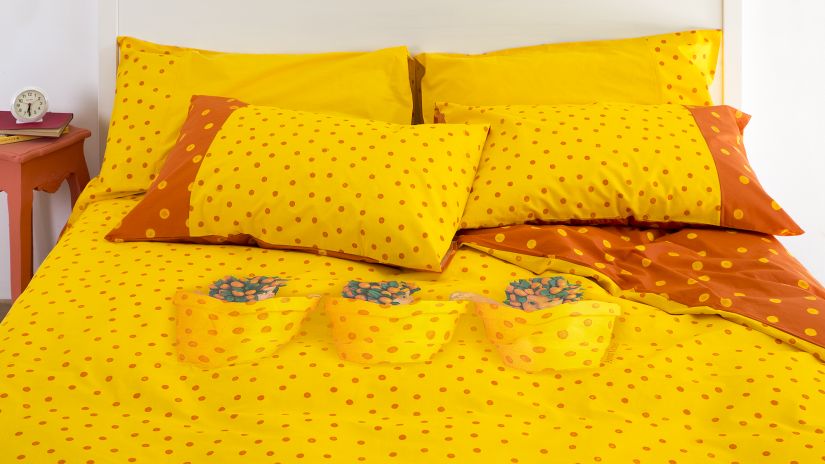Parure de couette jaune 2 personnes