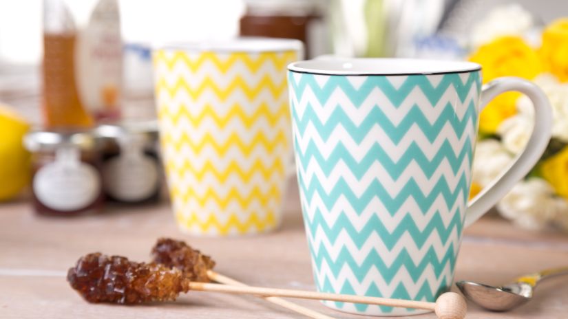 Mug bleu turquoise et blanc