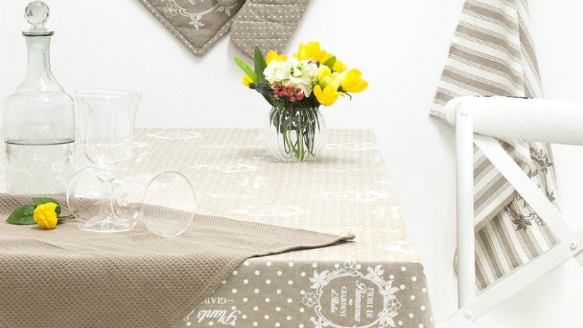 Nappe grise en coton
