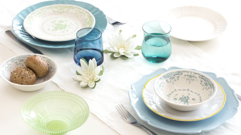 Verres bleutés en verre