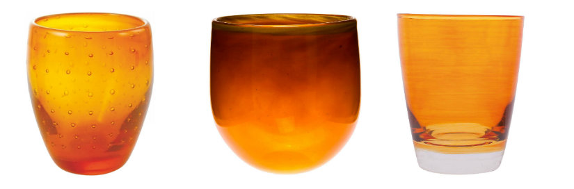 Verres orange en verre