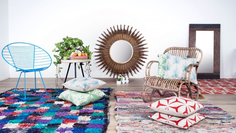 Fauteuil boule de couleur bleue