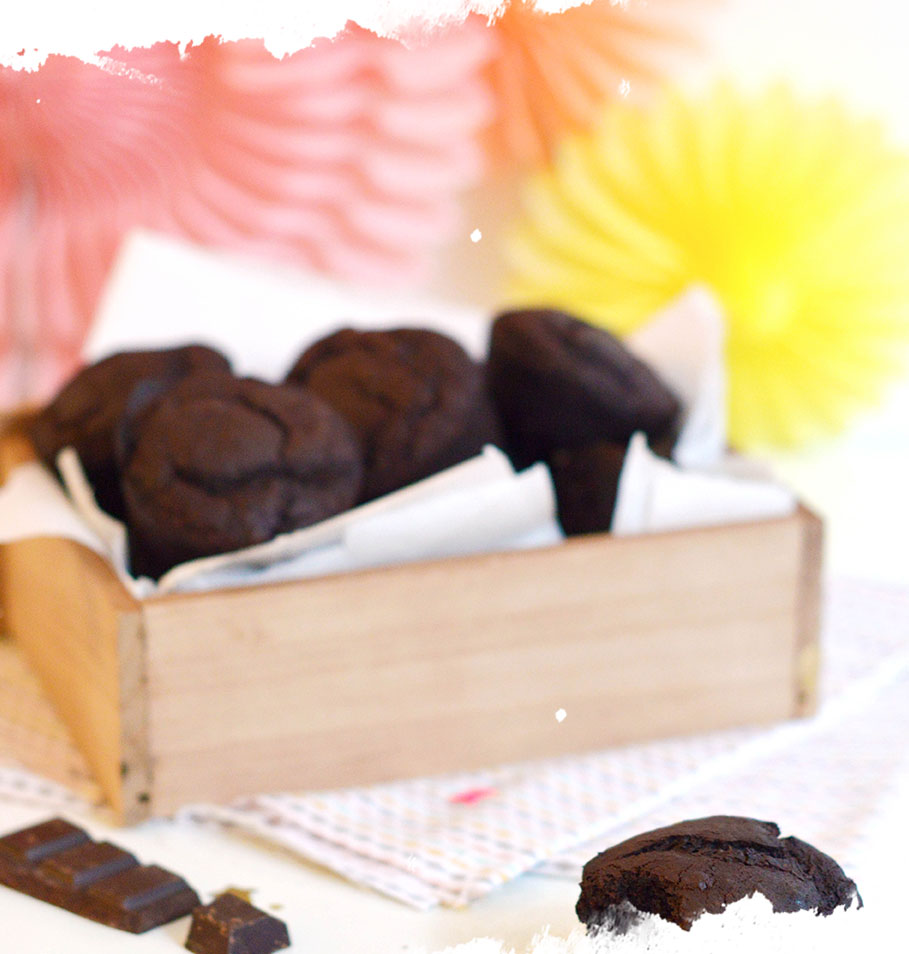 muffins vegan et sans gluten au chocolat de marie, recette vegan