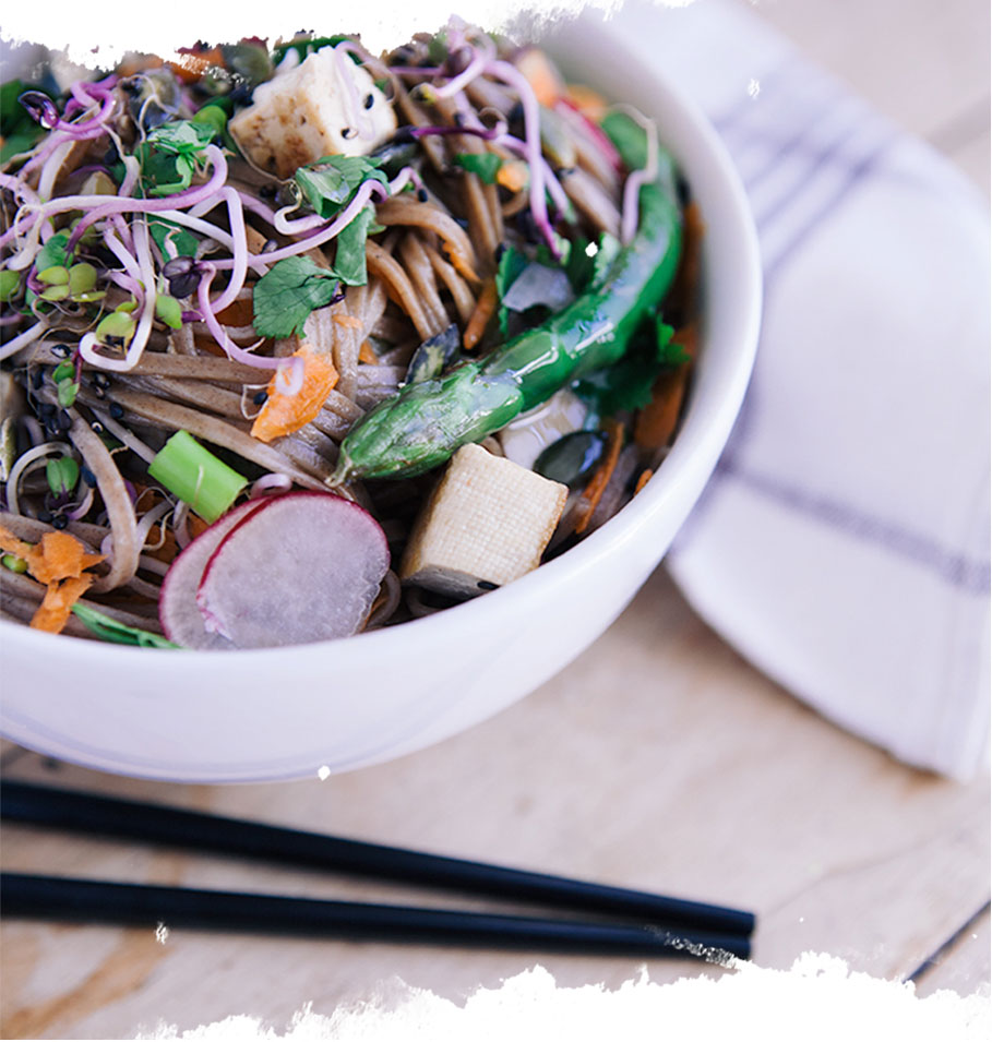 nouilles soba vegan de malak, recette vegan, recette japonaise