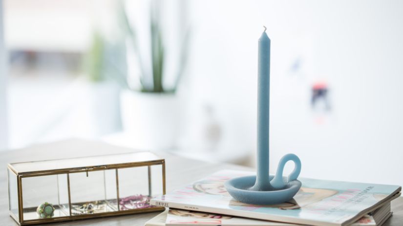 Porte-bougie design bleu