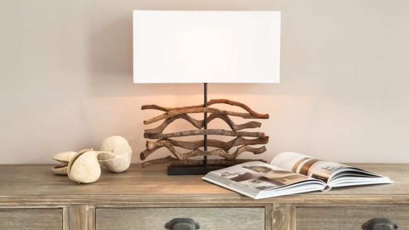 abat-jour blanc rectangulaire