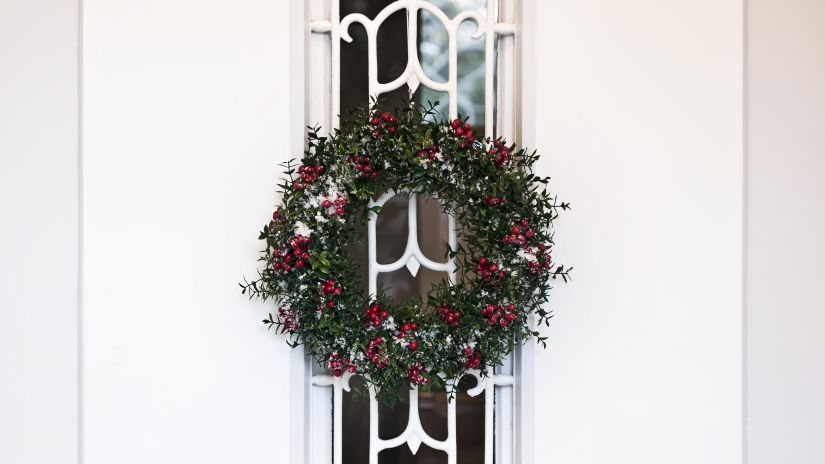 Couronne de Noël verte et rouge