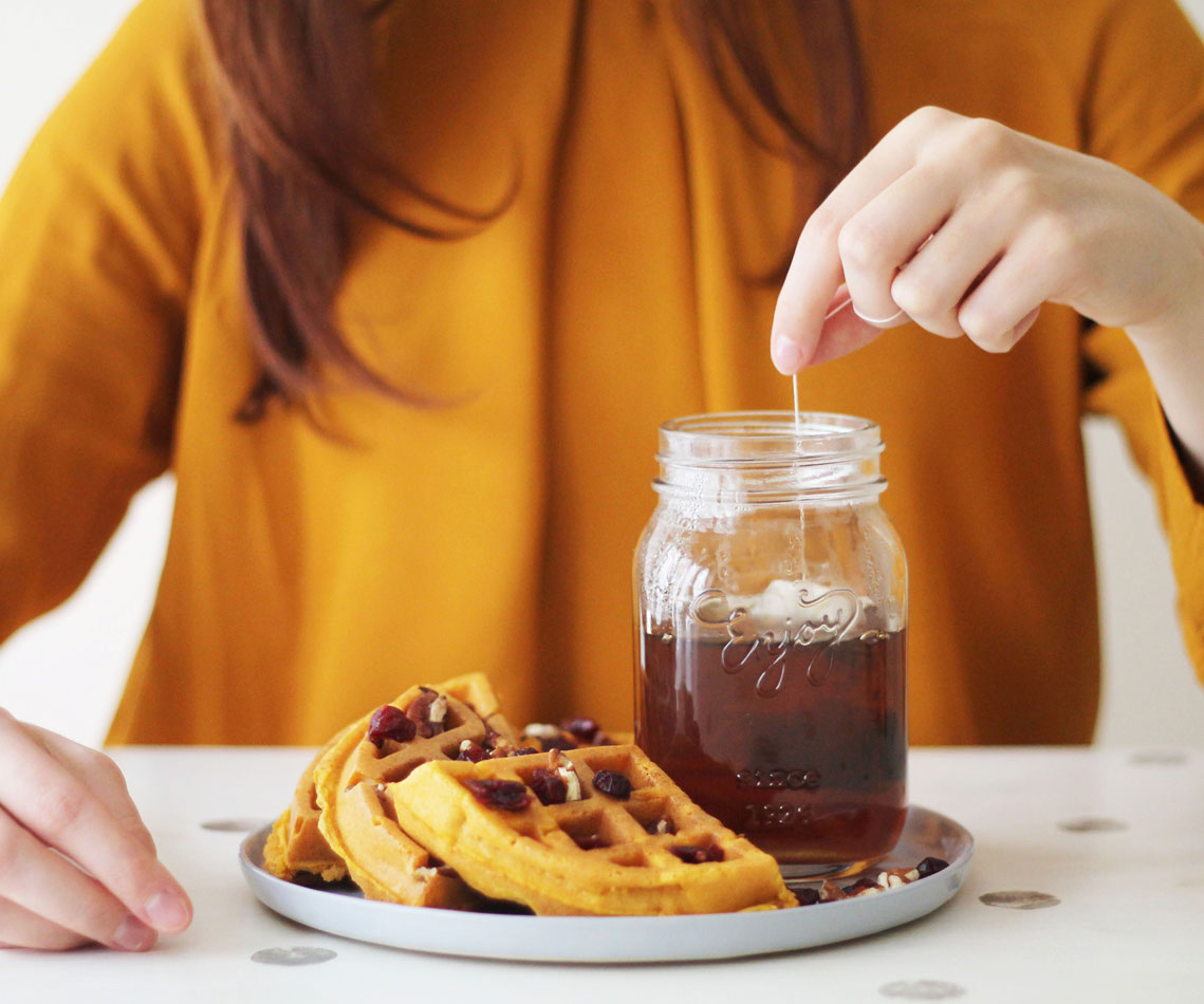 Pumpkin waffles, lactose et gluten free