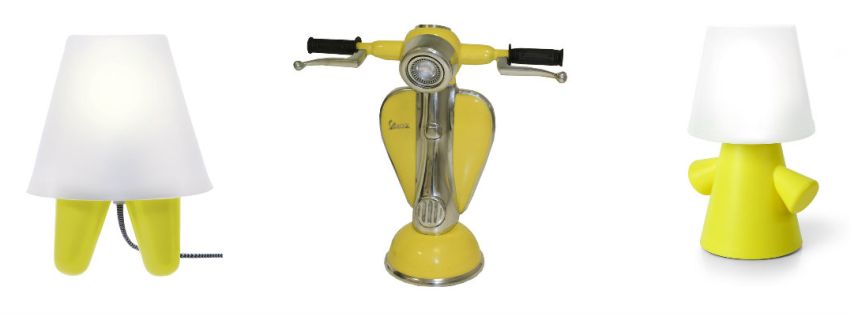 Trois lampes jaunes originales
