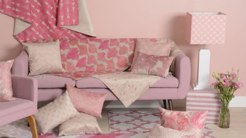 Lampe rose et blanche