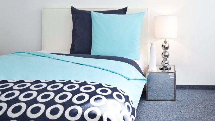 Housse de couette zippée bleue