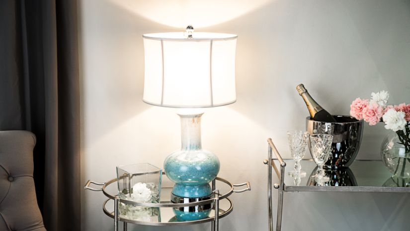 Lampe à poser turquoise