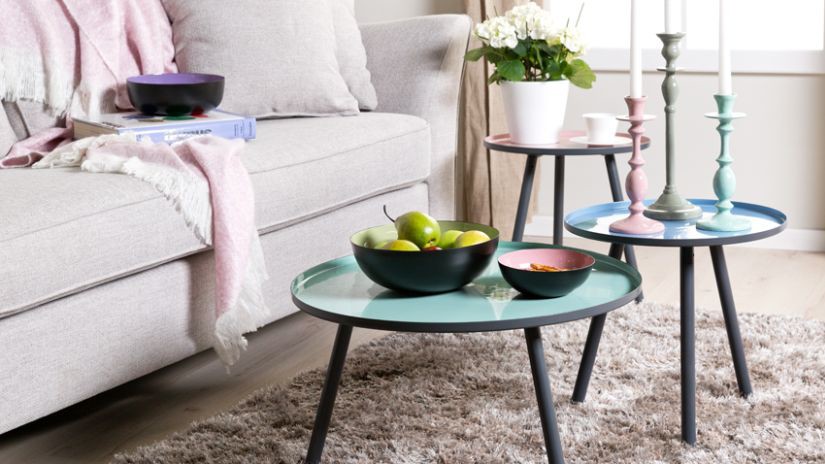 Table bleue ronde