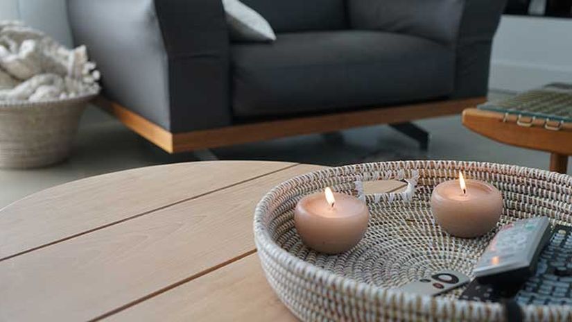 Bougies dans coupelle EA Déco